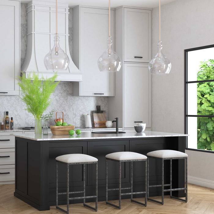 Brisbane Counter Stool Distressed Charcoal-Furniture-Uttermost-Lighting Design Store