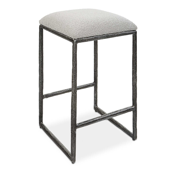 Brisbane Counter Stool Distressed Charcoal-Furniture-Uttermost-Lighting Design Store
