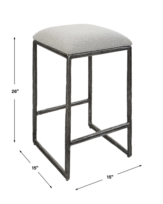 Brisbane Counter Stool Distressed Charcoal-Furniture-Uttermost-Lighting Design Store