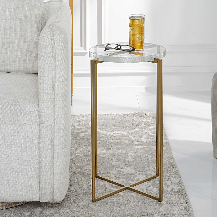 Star-crossed Accent Table Brushed Gold-Furniture-Uttermost-Lighting Design Store