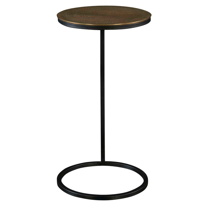 Brunei Accent/Drink Table Aged Black Iron-Furniture-Uttermost-Lighting Design Store