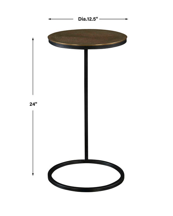 Brunei Accent/Drink Table Aged Black Iron-Furniture-Uttermost-Lighting Design Store