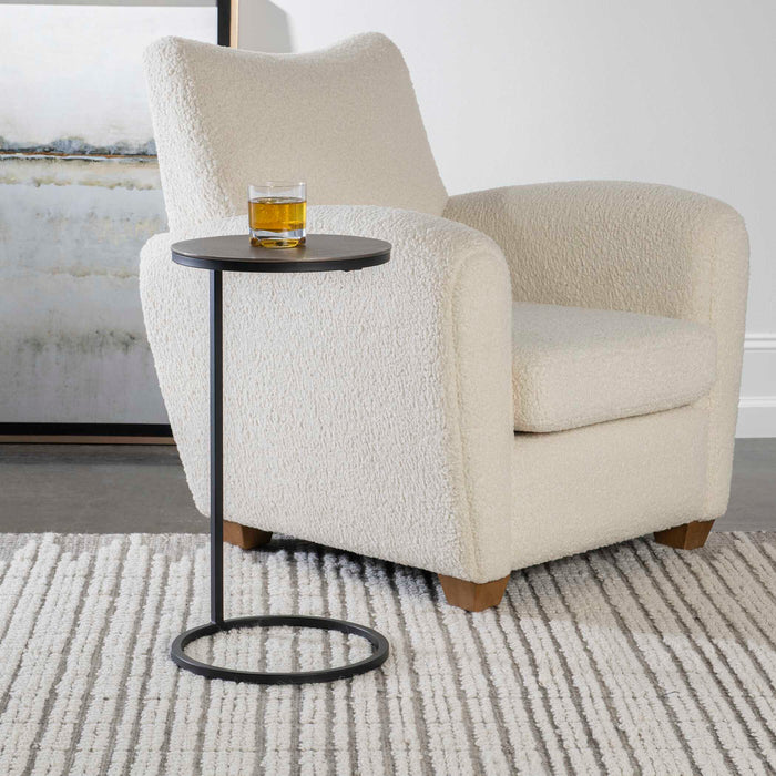 Brunei Accent/Drink Table Aged Black Iron-Furniture-Uttermost-Lighting Design Store