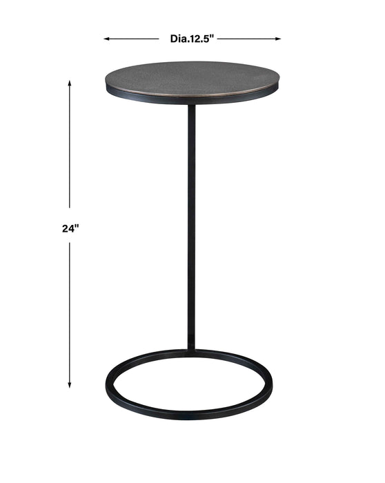 Brunei Accent/Drink Table Aged Black Iron-Furniture-Uttermost-Lighting Design Store