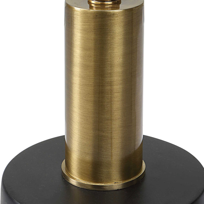 Spector Accent Table Brushed Brass And Satin Black Iron-Furniture-Uttermost-Lighting Design Store