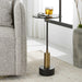 Spector Accent Table Brushed Brass And Satin Black Iron-Furniture-Uttermost-Lighting Design Store