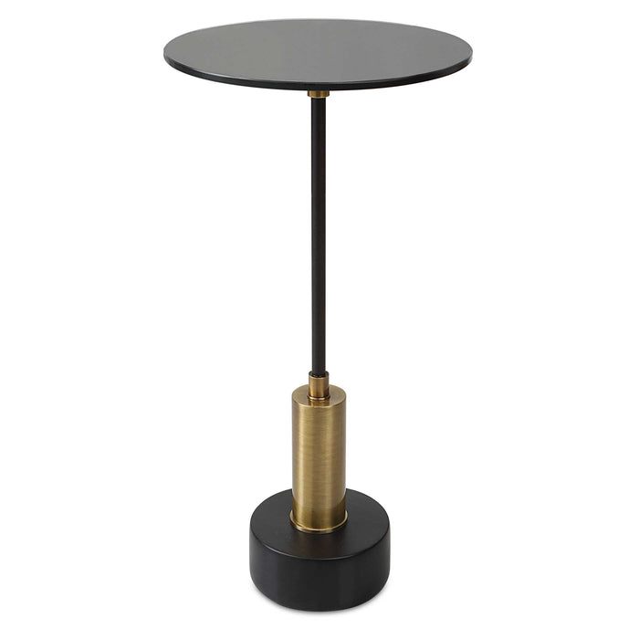 Spector Accent Table Brushed Brass And Satin Black Iron-Furniture-Uttermost-Lighting Design Store