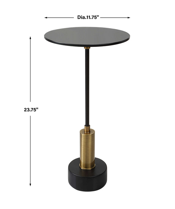 Spector Accent Table Brushed Brass And Satin Black Iron-Furniture-Uttermost-Lighting Design Store