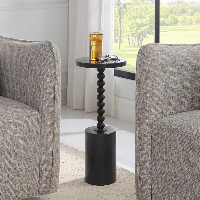 Bead Drink Table Solid Black-Furniture-Uttermost-Lighting Design Store