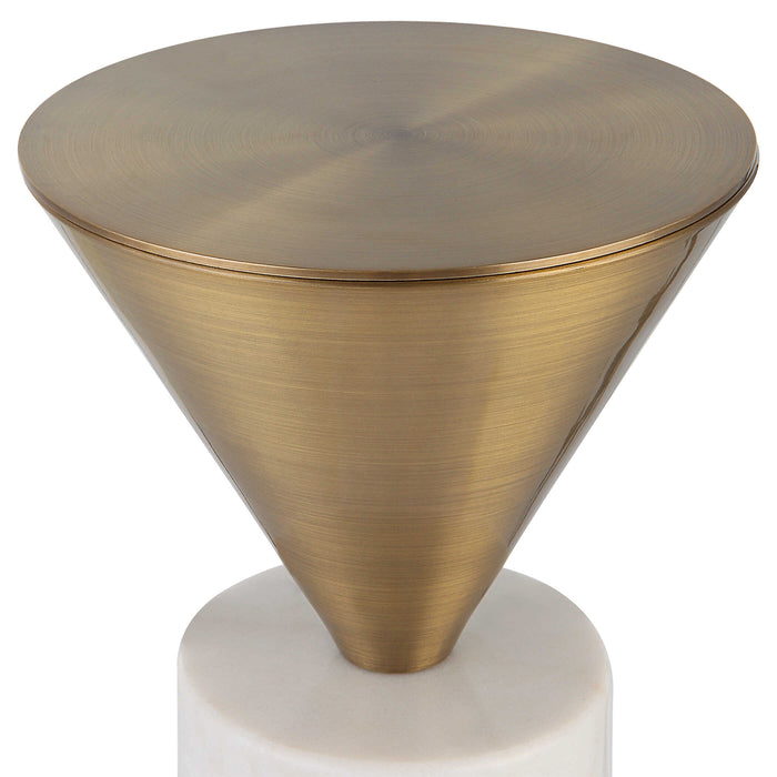 Top Hat Drink Table Brushed Brass-Furniture-Uttermost-Lighting Design Store