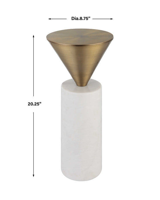 Top Hat Drink Table Brushed Brass-Furniture-Uttermost-Lighting Design Store