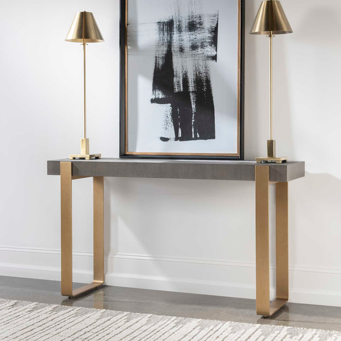 Kea Console Table Dark Walnut Stain-Furniture-Uttermost-Lighting Design Store