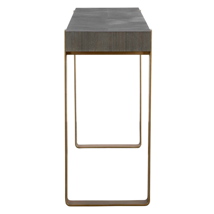 Kea Console Table Dark Walnut Stain-Furniture-Uttermost-Lighting Design Store