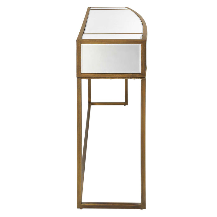 Reflect Console Table Brushed Aged Gold-Furniture-Uttermost-Lighting Design Store