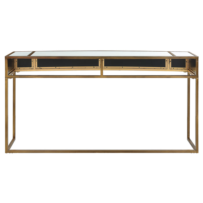 Reflect Console Table Brushed Aged Gold-Furniture-Uttermost-Lighting Design Store