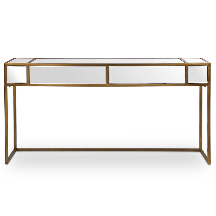 Reflect Console Table Brushed Aged Gold-Furniture-Uttermost-Lighting Design Store