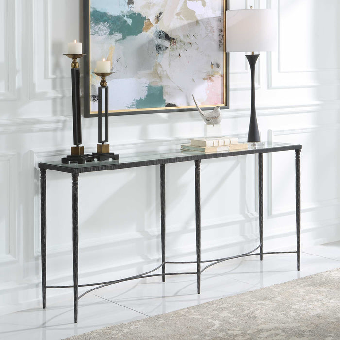 Washington Console Table Natural Rustic Black-Furniture-Uttermost-Lighting Design Store