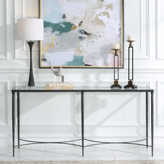 Washington Console Table Natural Rustic Black-Furniture-Uttermost-Lighting Design Store