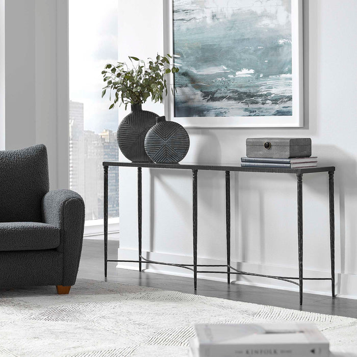 Washington Console Table Natural Rustic Black-Furniture-Uttermost-Lighting Design Store