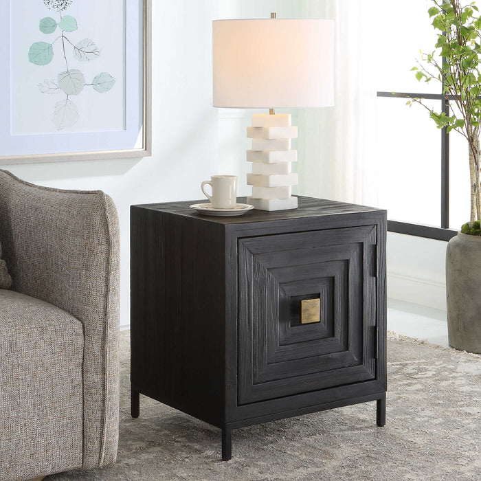 Aiken Cabinet / End Table Dark Ebony Stain-Furniture-Uttermost-Lighting Design Store