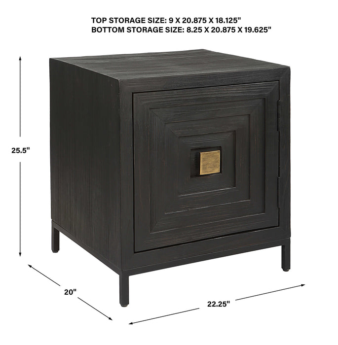 Aiken Cabinet / End Table Dark Ebony Stain-Furniture-Uttermost-Lighting Design Store