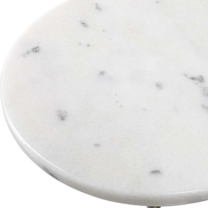 Sentry Accent Table Black Iron With Antique Brushed Brass-Furniture-Uttermost-Lighting Design Store