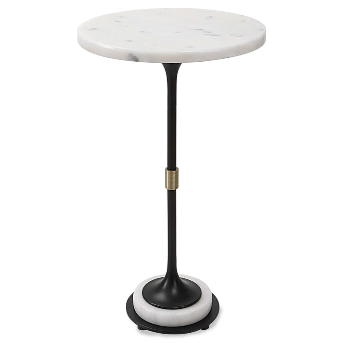 Sentry Accent Table Black Iron With Antique Brushed Brass-Furniture-Uttermost-Lighting Design Store