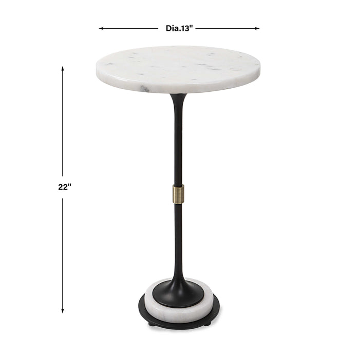 Sentry Accent Table Black Iron With Antique Brushed Brass-Furniture-Uttermost-Lighting Design Store