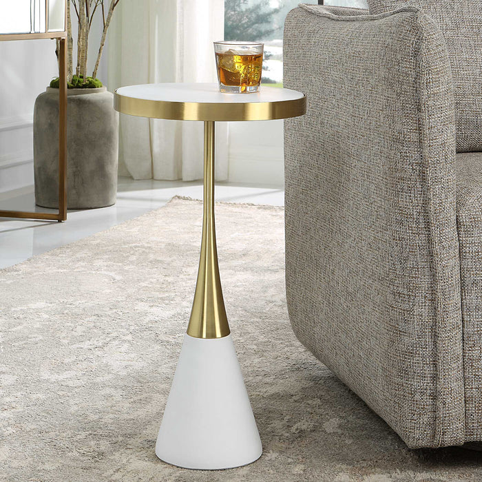 Apex Accent Table Matte White-Furniture-Uttermost-Lighting Design Store