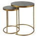 Aragon Nesting Tables, S/2 Antique Burnished Brass-Furniture-Uttermost-Lighting Design Store