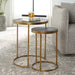 Aragon Nesting Tables, S/2 Antique Burnished Brass-Furniture-Uttermost-Lighting Design Store