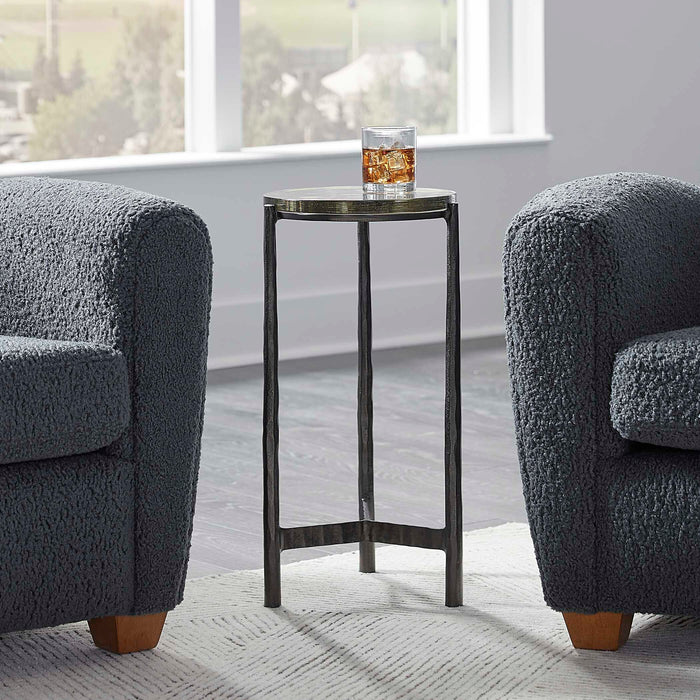 Eternity Accent Table Dark Gunmetal-Furniture-Uttermost-Lighting Design Store