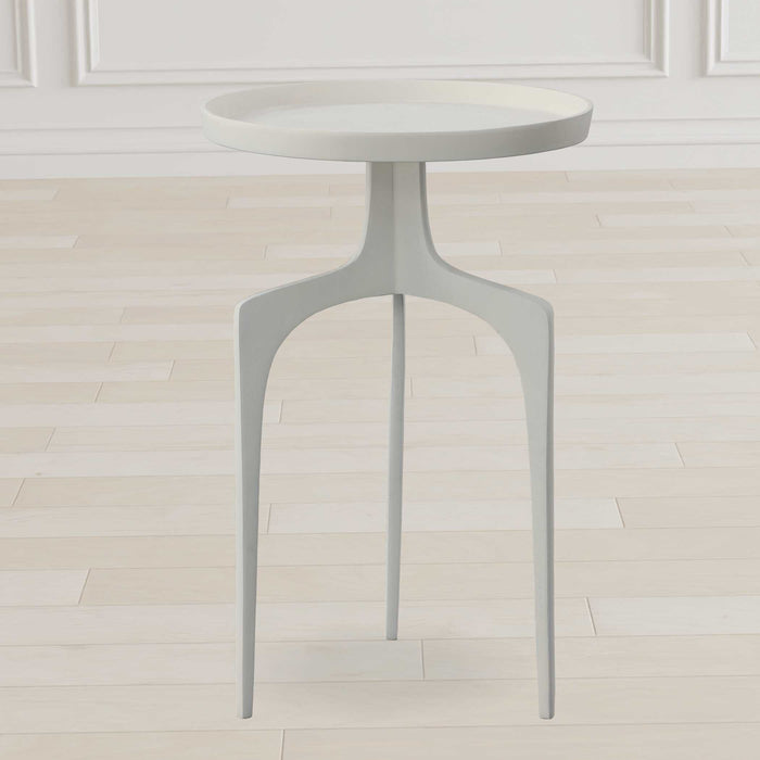 Kenna Accent Table Matte White-Furniture-Uttermost-Lighting Design Store