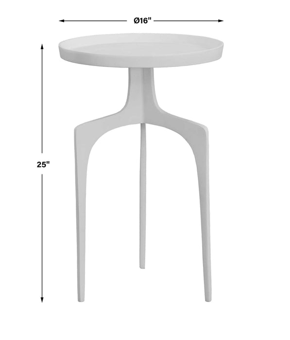 Kenna Accent Table Matte White-Furniture-Uttermost-Lighting Design Store