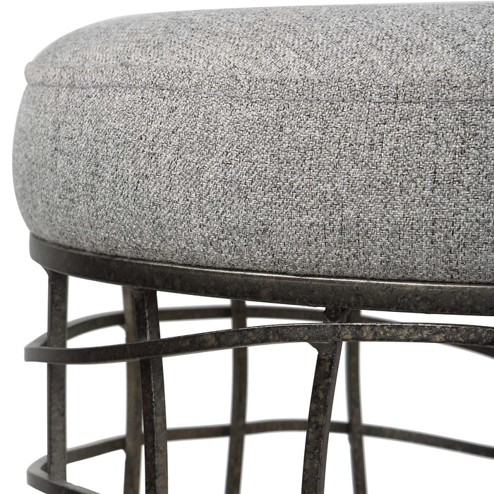 Carnival Accent Stool Burnished Silver-Furniture-Uttermost-Lighting Design Store
