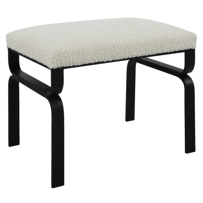 Diverge Bench Satin Black-Furniture-Uttermost-Lighting Design Store
