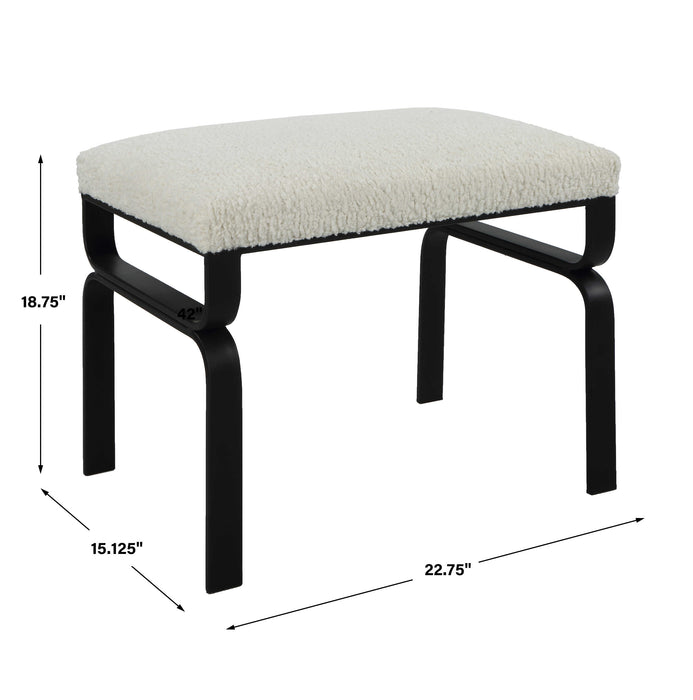 Diverge Bench Satin Black-Furniture-Uttermost-Lighting Design Store