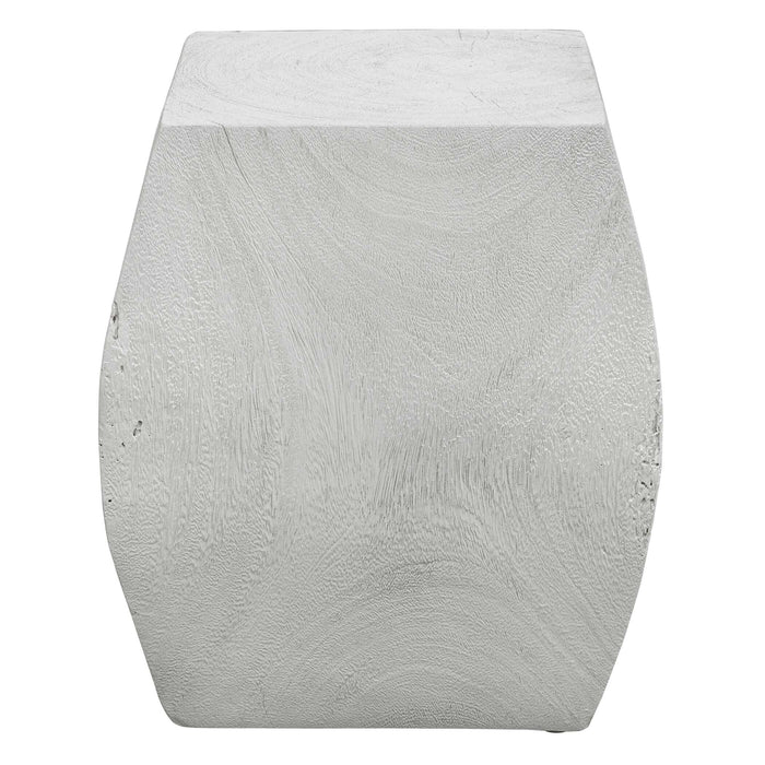Grove Accent Stool Soft Ivory With Natural Wood-Furniture-Uttermost-Lighting Design Store