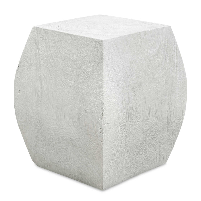 Grove Accent Stool Soft Ivory With Natural Wood-Furniture-Uttermost-Lighting Design Store