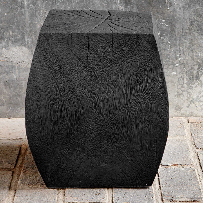 Grove Accent Stool Rustic Black-Furniture-Uttermost-Lighting Design Store