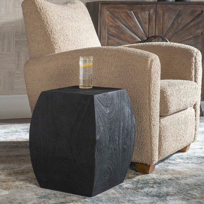 Grove Accent Stool Rustic Black-Furniture-Uttermost-Lighting Design Store