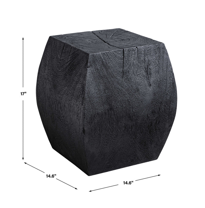 Grove Accent Stool Rustic Black-Furniture-Uttermost-Lighting Design Store