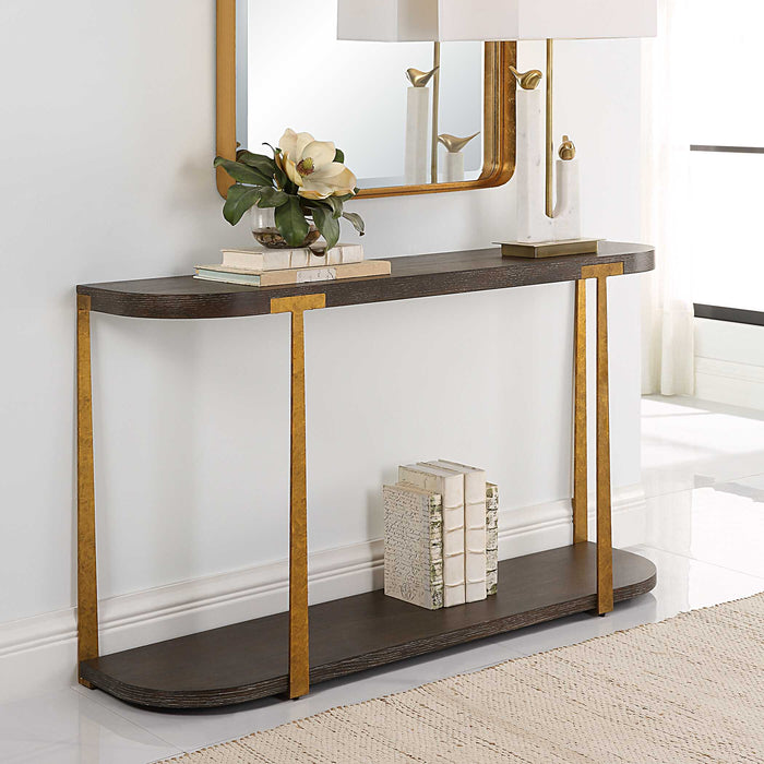 Palisade Console Table Antique Gold-Furniture-Uttermost-Lighting Design Store