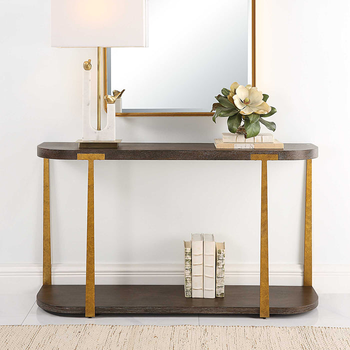 Palisade Console Table Antique Gold-Furniture-Uttermost-Lighting Design Store
