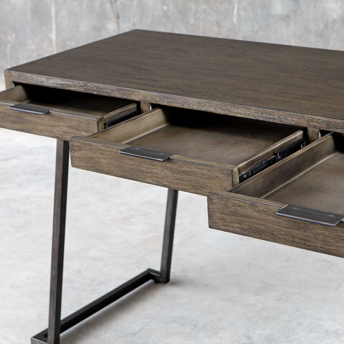 Comrade Desk Mango Wood-Furniture-Uttermost-Lighting Design Store