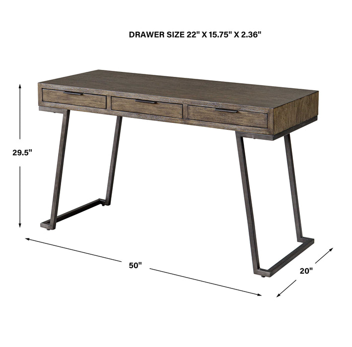 Comrade Desk Mango Wood-Furniture-Uttermost-Lighting Design Store
