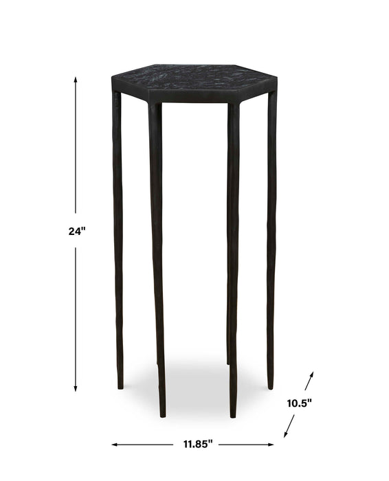 Aviary Accent Table Satin Black-Furniture-Uttermost-Lighting Design Store
