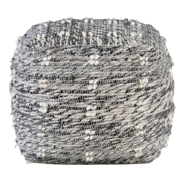 Narol Pouf Charcoal And Black-Furniture-Uttermost-Lighting Design Store