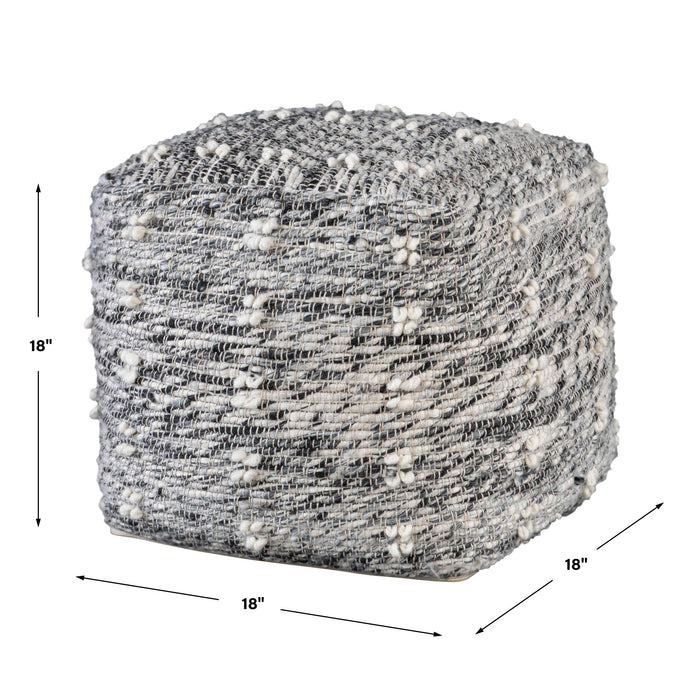 Narol Pouf Charcoal And Black-Furniture-Uttermost-Lighting Design Store