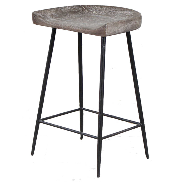 Cordova Counter Stool Satin Black-Furniture-Uttermost-Lighting Design Store
